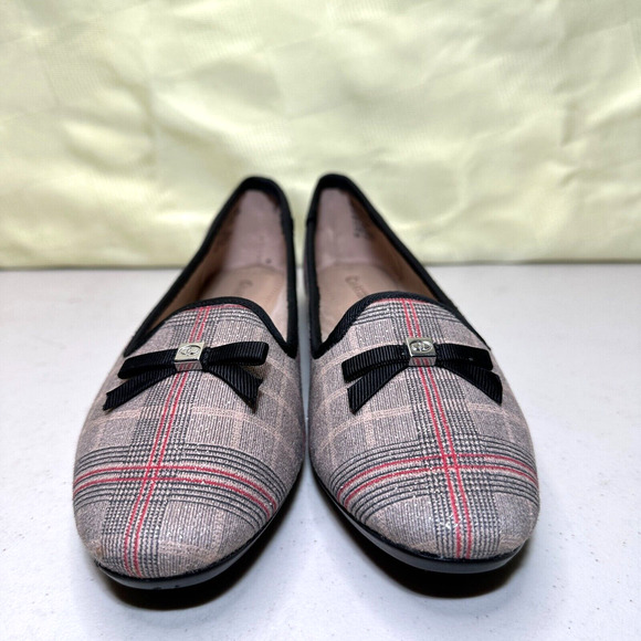 Charter Club Kimii Deconstructed Loafers Natural Beige/Black Plaid Womens 6M NWB - Picture 2 of 11